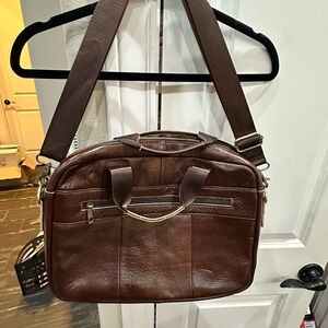 Elegant Brown Leather Briefcase for Men